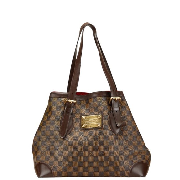 Louis Vuitton Handbags - Louis Vuitton Damier Hampstead Handbag Tote Bag Brown Leather